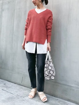 「MARCO BIANCHINI（マルコビアンチーニ）のアイテム（ショルダーバッグ）」を使った、nano・universe lady's webeditorさん（レディース・158cm）の冬コーディネート