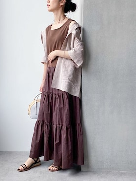 「MARCO BIANCHINI（マルコビアンチーニ）のアイテム（ショルダーバッグ）」を使った、nano・universe lady's webeditorさん（レディース・158cm）の夏コーディネート