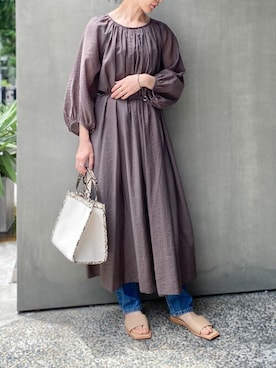 「SOMETHING（サムシング）のSOMETHING/TUBE STRAIGHT（デニムパンツ）」を使った、nano・universe lady's webeditorさん（レディース・158cm）の夏コーディネート