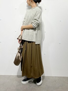 「nano・universe」｜「アイテム（スリッポン）」を使った、nano・universe lady's webeditorさん（レディース・158cm）の秋コーディネート
