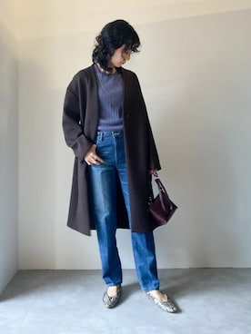 「NANO universe（ナノユニバース）のアイテム（その他アウター）」を使った、nano・universe lady's webeditorさん（レディース・158cm）の秋コーディネート