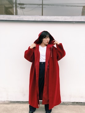 「CLANE（クラネ）のアイテム（その他アウター）」を使った、古茂田 綾乃さん（レディース・158cm）の秋コーディネート