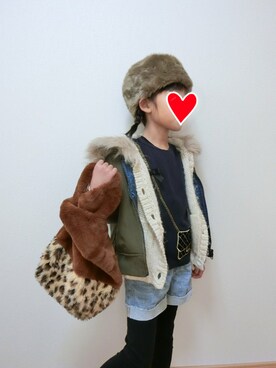 「アイテム（MA-1）」を使った、coco-pipipiさん（キッズ・120cm）の冬コーディネート