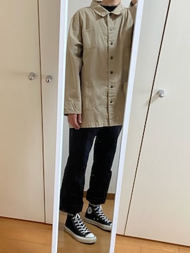 「BRIXTON（ブリクストン）のアイテム（パンツ）」を使った、とある大学生さん（メンズ・178cm）の春コーディネート