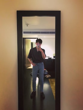 「CHEAP MONDAY（チープマンデイ）のアイテム（バッグ）」を使った、四季豆子さん（メンズ・184cm）の夏コーディネート