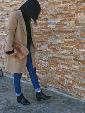 「ファークラッチ」｜「アイテム（ブーツ）」を使った、miyoungさん（レディース・164cm）の冬コーディネート