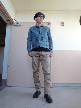 「Carhartt WIP（カーハートダブリューアイピー）のアイテム（チノパンツ）」を使った、永田 誠さん（メンズ・187cm）の夏コーディネート