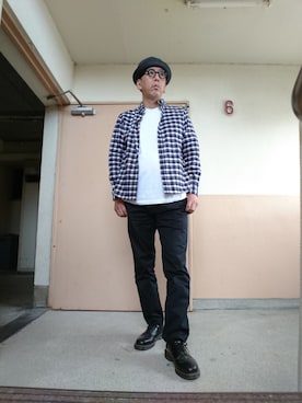 「Carhartt WIP（カーハートダブリューアイピー）のアイテム（チノパンツ）」を使った、永田 誠さん（メンズ・187cm）の秋コーディネート