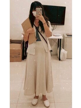 「H&M（エイチ・アンド・エム）のアイテム（タンクトップ）」を使った、おりゆきさん（レディース・164cm）の春コーディネート