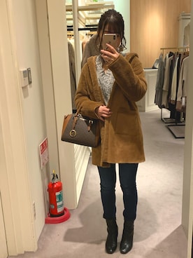 「AVAN LILY（アヴァンリリィ）のアイテム（その他アウター）」を使った、❤︎さん（レディース・166cm）の秋コーディネート