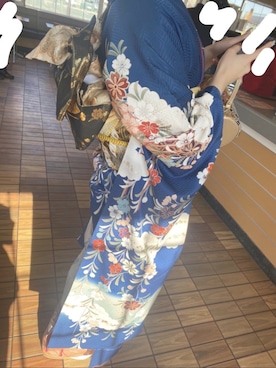 「和服」｜「アイテム（その他）」を使った、❤︎さん（レディース・166cm）の冬コーディネート
