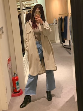 「COCO DEAL（ココディール）のアイテム（シャツワンピース）」を使った、❤︎さん（レディース・166cm）の春コーディネート