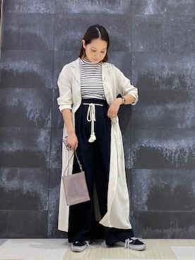 「PAGEBOY（ページボーイ）のアイテム（シャツワンピース）」を使った、さっちゃんさん（レディース・153cm）の春コーディネート