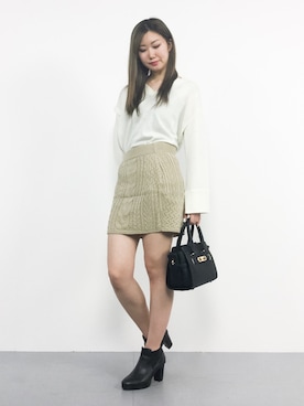 「CIEL（シエル）のアイテム」を使った、MARUNAさん（レディース・163cm）の冬コーディネート