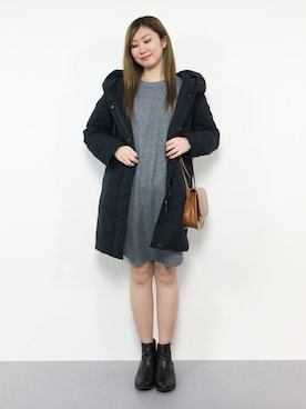 「BACK NUMBER（バックナンバー）のアイテム（ダウンジャケット/コート）」を使った、MARUNAさん（レディース・163cm）の冬コーディネート