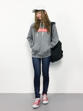 「HVC（エイチブイシー）のアイテム」を使った、MARUNAさん（レディース・163cm）の冬コーディネート