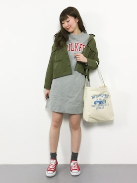 「AZUL ENCANTO（アズールエンカント）のアイテム（ブルゾン）」を使った、MARUNAさん（レディース・163cm）の冬コーディネート
