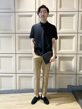 大田さんの「SC: コットン/ナイロン ウォッシャブル ニット ポロシャツ」を使ったコーディネート