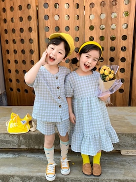 「aimoha（アイモハ）のアイテム（ジャケット/アウター）」を使った、aimoha-kids-さん（キッズ・100cm）の夏コーディネート
