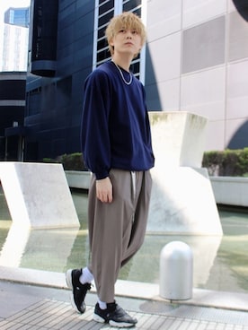 「Lui's（ルイス）のアイテム（スウェット）」を使った、ひろきさん（メンズ・178cm）の春コーディネート