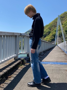 「Lui's（ルイス）のアイテム（スウェット）」を使った、ひろきさん（メンズ・178cm）の春コーディネート