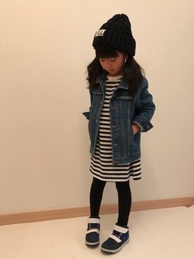 「Right-on（ライトオン）のアイテム（ワンピース）」を使った、mocoさん（キッズ・110cm）の春コーディネート
