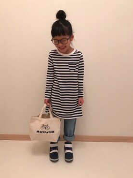 「Right-on（ライトオン）のアイテム（ワンピース）」を使った、mocoさん（キッズ・110cm）の春コーディネート