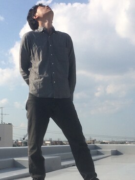 「URBAN RESEARCH（アーバンリサーチ）のアイテム（シャツ/ブラウス、グレー系）」を使った、hihihihihiさん（メンズ・175cm）の秋コーディネート