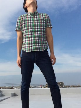 「URBAN RESEARCH（アーバンリサーチ）のアイテム（シャツ/ブラウス、グリーン系）」を使った、hihihihihiさん（メンズ・175cm）の秋コーディネート