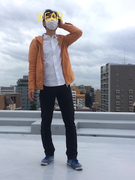 「CIAOPANIC（チャオパニック）のアイテム（シャツ/ブラウス、ホワイト系）」を使った、hihihihihiさん（メンズ・175cm）の秋コーディネート