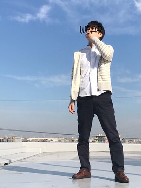 「無印良品（ムジルシリョウヒン）のアイテム（パーカー、ベージュ系）」を使った、hihihihihiさん（メンズ・175cm）の秋コーディネート