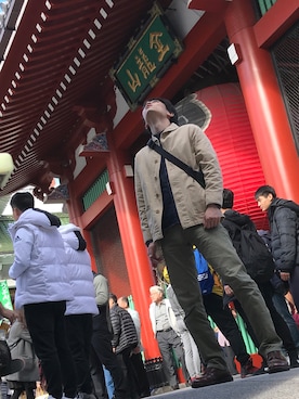 「no brand（ノーブランド）のアイテム（その他アウター、ベージュ系）」を使った、hihihihihiさん（メンズ・175cm）の秋コーディネート