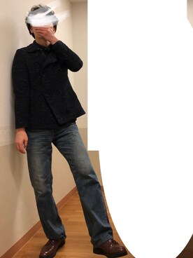 「URBAN RESEARCH ROSSO MEN（アーバンリサーチロッソメン）のアイテム（ピーコート、ブルー系）」を使った、hihihihihiさん（メンズ・175cm）の冬コーディネート