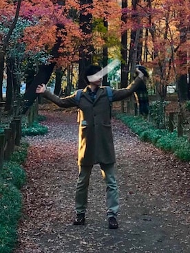 「GLOBAL WORK（グローバルワーク）のアイテム（チェスターコート、その他）」を使った、hihihihihiさん（メンズ・175cm）の冬コーディネート