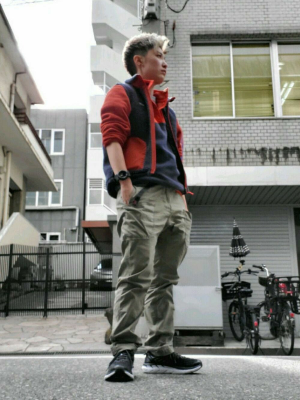 「アウトドア、アウトドアスタイル、パタゴニア、グラミチ、ホカオネオネ」｜「patagoniaのPatagonia(パタゴニア) キッズ・レトロX・ベスト  #65619  (NCBR))［98-134-ptretrovk］（その他アウター、その他）」を使った、KOAKEさん（メンズ・152cm）の秋コーディネートの1枚目の写真