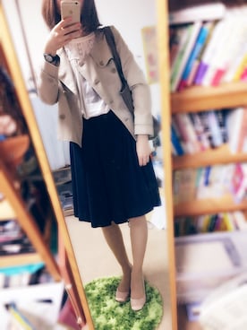 「コンサバ」｜「アイテム（ノーカラージャケット）」を使った、myumyu*さん（レディース・169cm）の春コーディネート