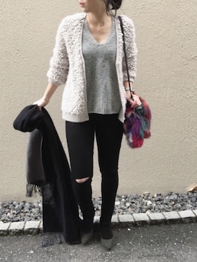 「ファークラッチ」｜aikoさん（レディース・158cm）の冬コーディネート