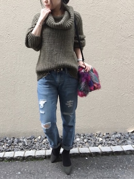 「ファークラッチ」｜aikoさん（レディース・158cm）の冬コーディネート