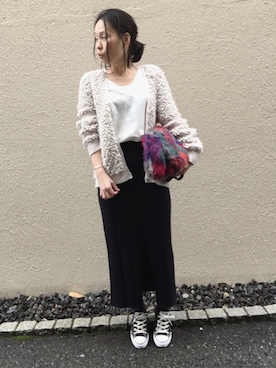 「ファークラッチ」｜aikoさん（レディース・158cm）の冬コーディネート