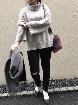 「ファークラッチ」｜aikoさん（レディース・158cm）の冬コーディネート