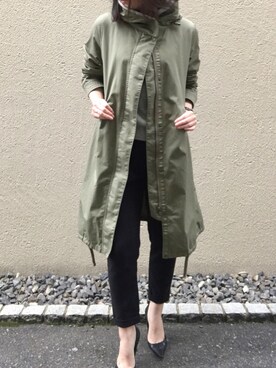 「DIANA」｜「アイテム（モッズコート）」を使った、aikoさん（レディース・158cm）の春コーディネート