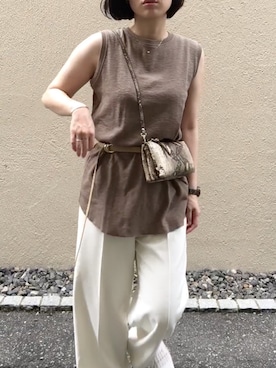 「サーマルタンクトップ」｜aikoさん（レディース・158cm）の夏コーディネート