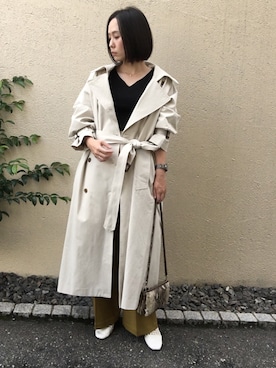 「ドルマン」｜「アイテム（その他アウター）」を使った、aikoさん（レディース・158cm）の秋コーディネート