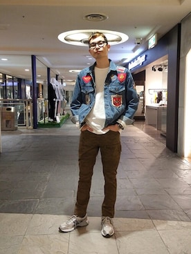「ジージャン」｜「アイテム（ブルゾン）」を使った、Haranoさん（メンズ・181cm）の春コーディネート