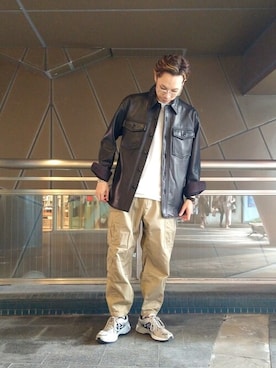 「秋トレンド2021」｜「アイテム（その他アウター）」を使った、Haranoさん（メンズ・181cm）の秋コーディネート