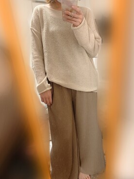 「透かし編みニット」｜islandtailさん（レディース・150cm）の春コーディネート