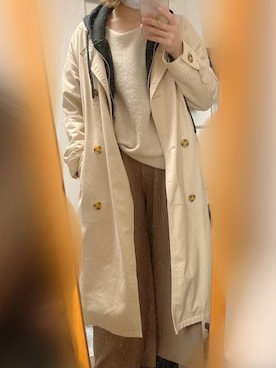 「部屋撮り」｜「アイテム（トレンチコート）」を使った、islandtailさん（レディース・150cm）の春コーディネート