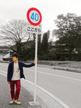 「NICOLE（ニコル）のアイテム（パンツ）」を使った、ARUBAKAさん（メンズ・170cm）の春コーディネート