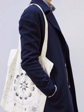 「H&M（エイチ・アンド・エム）のアイテム（トートバッグ）」を使った、Junya Hayashiさん（メンズ・170cm）の冬コーディネート