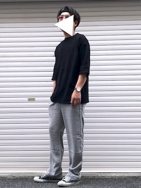 「RAGEBLUE（レイジブルー）のアイテム（ヘアアクセサリー）」を使った、ちゃんえがさん（メンズ・178cm）の夏コーディネート